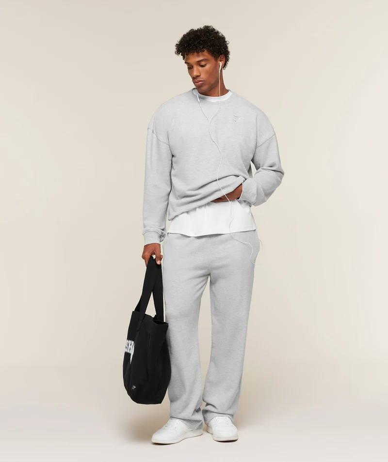 Gymshark Campus Crest Sweatshirt - Soft Grey Marl