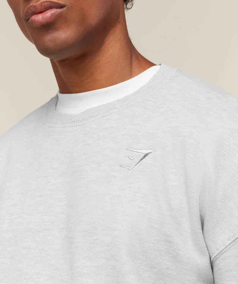 Gymshark Campus Crest Sweatshirt - Soft Grey Marl