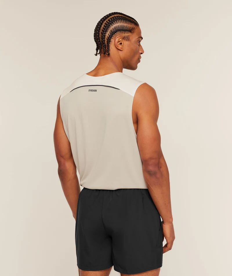 Gymshark Arrival Contrast Tank - Tinted White/Pebble Grey