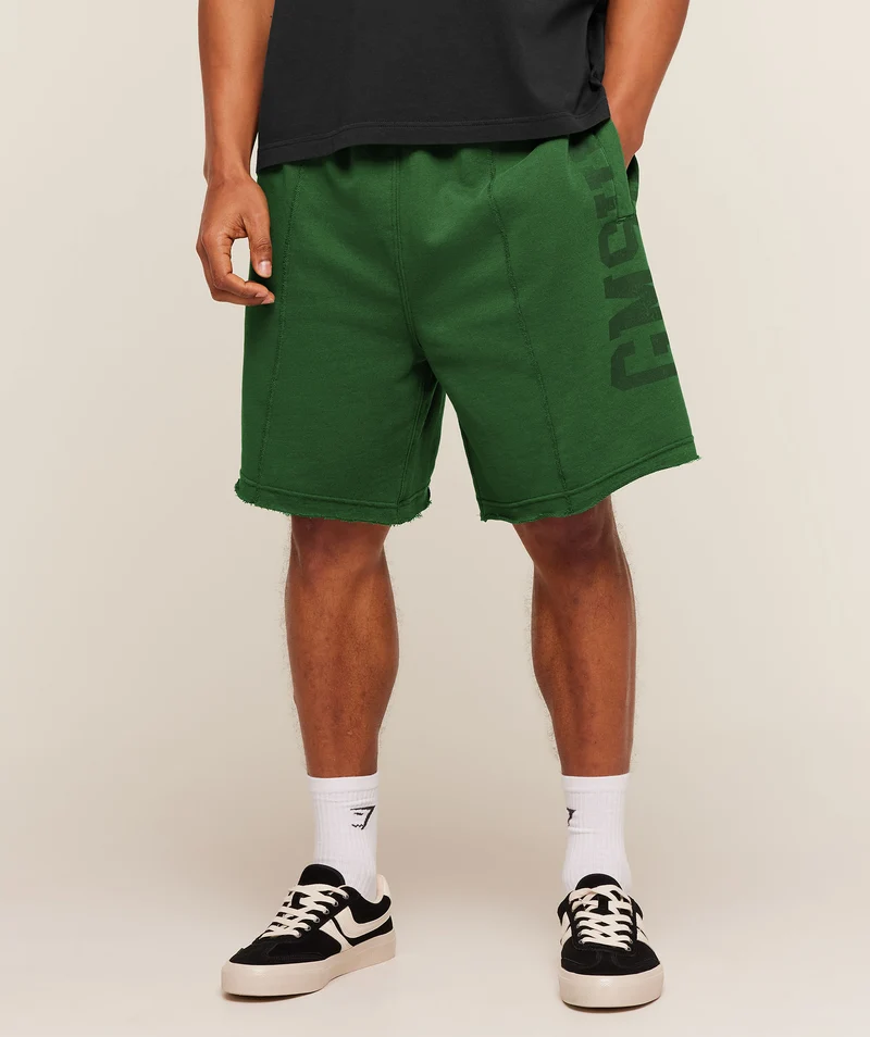 Gymshark Accent Graphic Sweat Shorts - Athletic Green