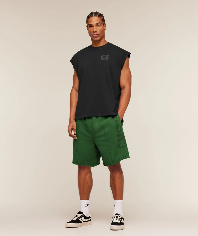 Gymshark Accent Graphic Sweat Shorts - Athletic Green