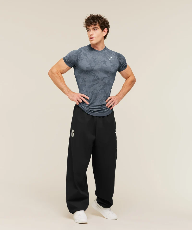 Gymshark Geo Seamless T-Shirt - Shadow Blue/Tranquil Blue