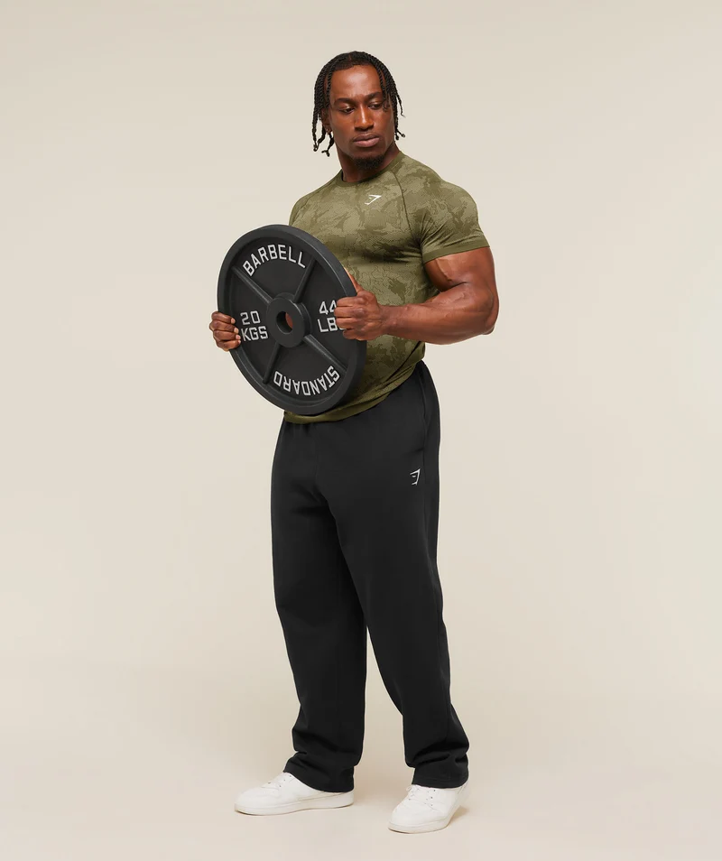 Gymshark Geo Seamless T-Shirt - Canvas Green/Chalk Beige