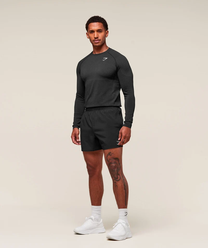 Gymshark Vital Seamless Long Sleeve T-Shirt - Black/Silhouette Grey