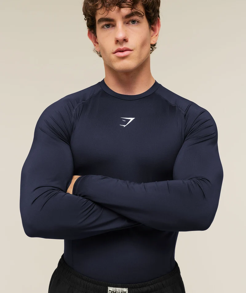 Gymshark Element Baselayer Long Sleeve T-Shirt - Heavy Blue