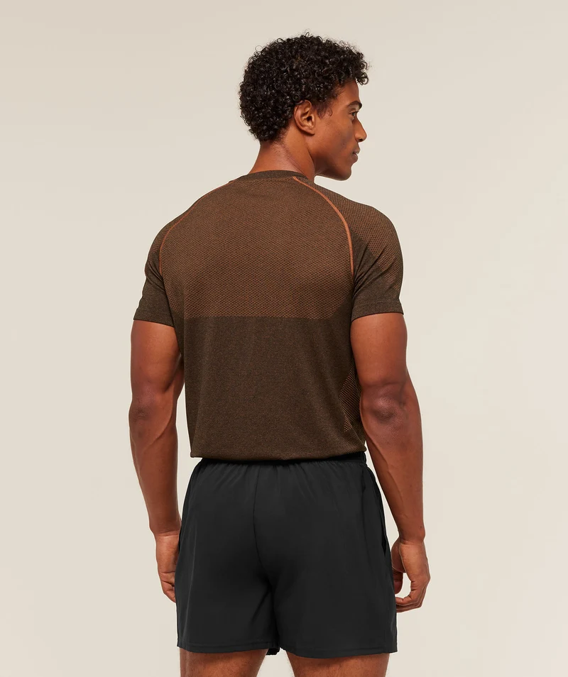 Gymshark Vital Seamless T-Shirt - Black/Spiced Brown