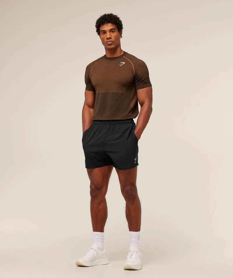 Gymshark Vital Seamless T-Shirt - Black/Spiced Brown