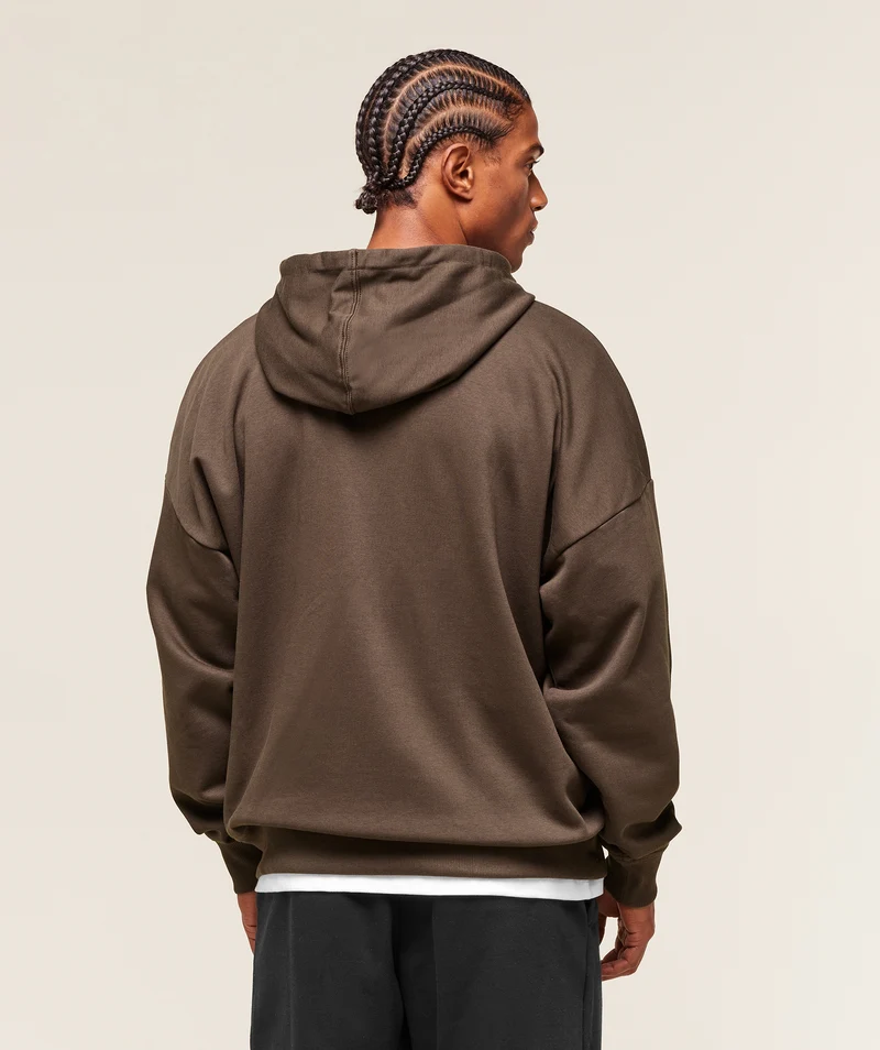 Gymshark Essential Oversized Zip Up Hoodie - Archive Brown