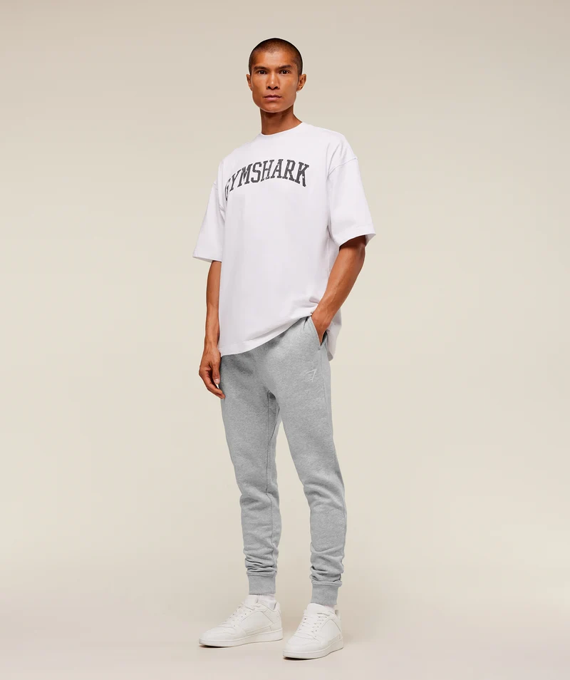 Gymshark Crest Tall Joggers - Light Grey Core Marl