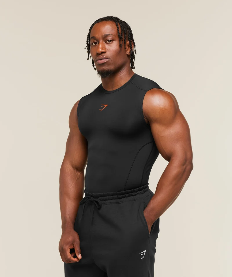 Gymshark Element Baselayer Tank - Black/Nutmeg Orange
