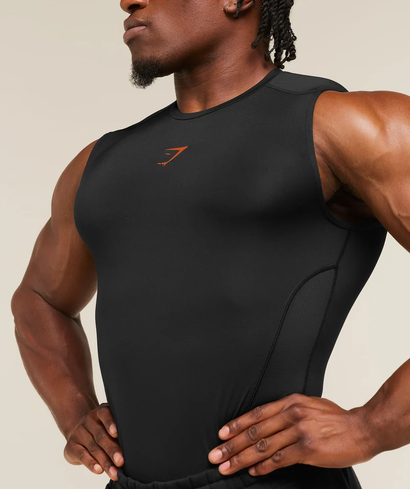 Gymshark Element Baselayer Tank - Black/Nutmeg Orange