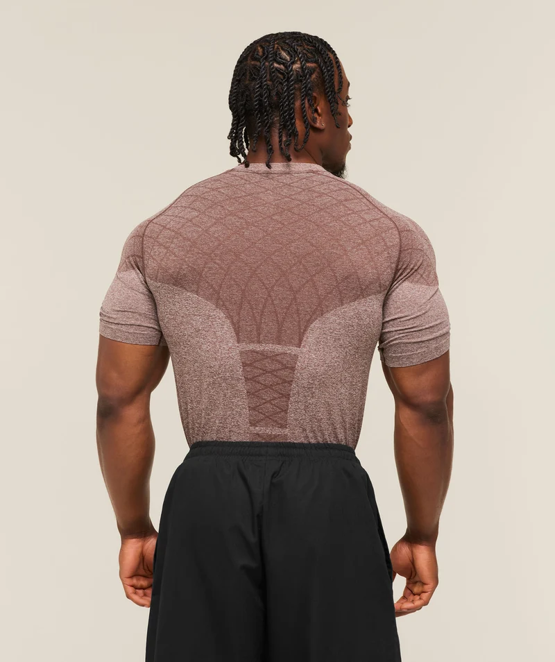 Gymshark Devant Seamless T-Shirt - Espresso Brown