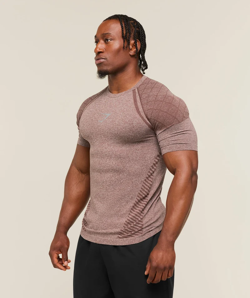 Gymshark Devant Seamless T-Shirt - Espresso Brown