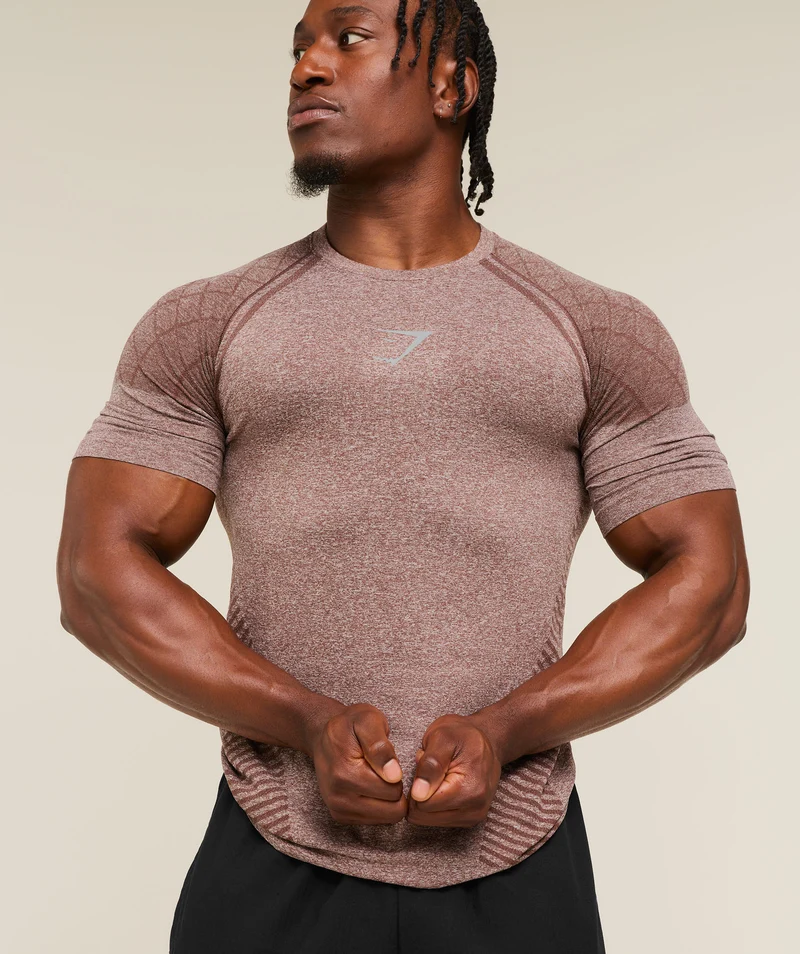 Gymshark Devant Seamless T-Shirt - Espresso Brown