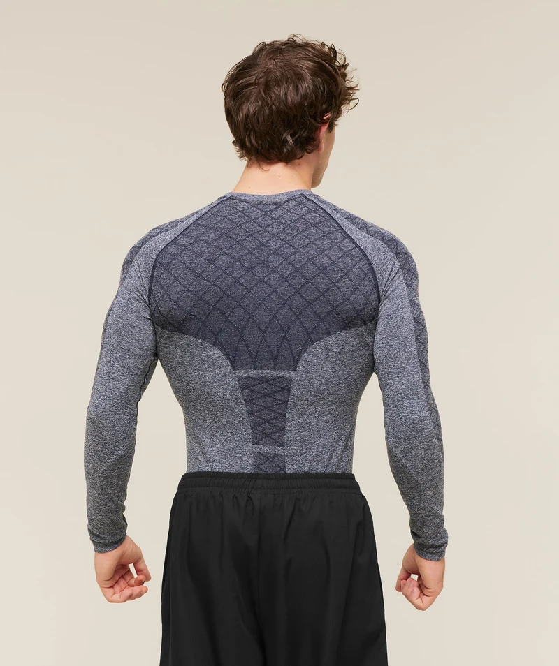 Gymshark Devant Seamless Long Sleeve T-Shirt - Heavy Blue