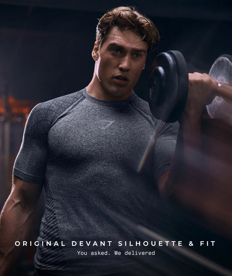 Gymshark Devant Seamless T-Shirt - Heavy Blue