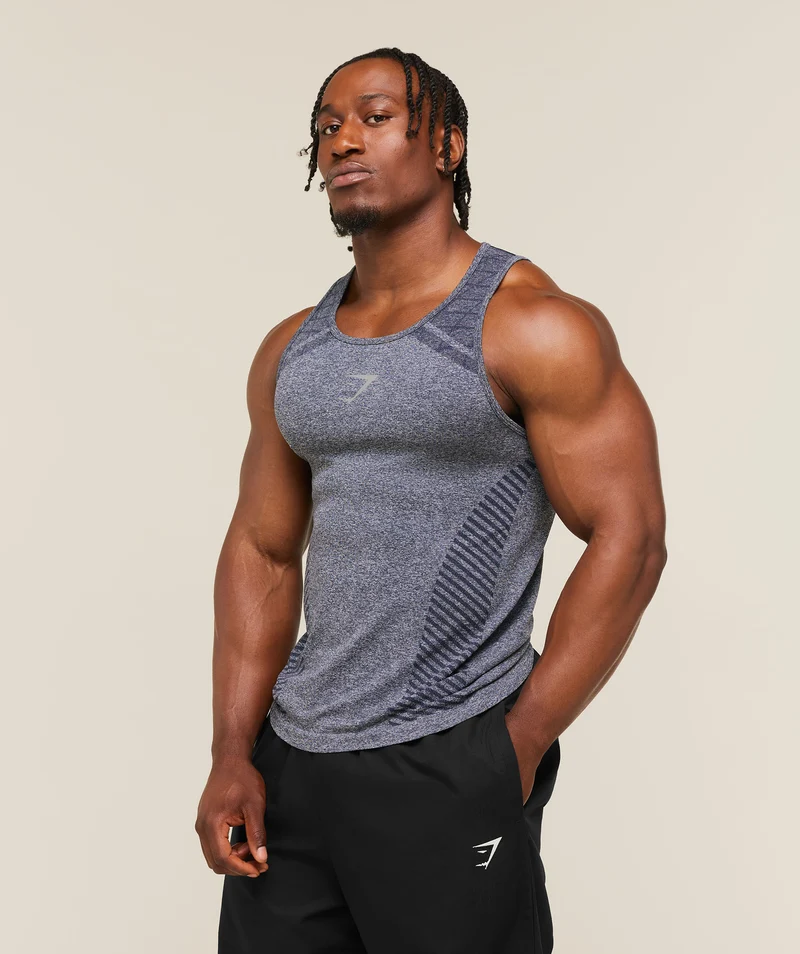 Gymshark Devant Seamless Tank - Heavy Blue