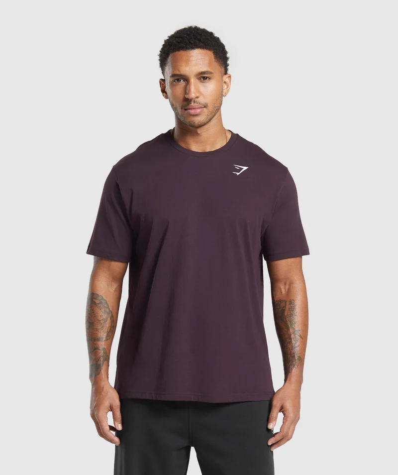 Gymshark Crest T-Shirt - Plum Brown