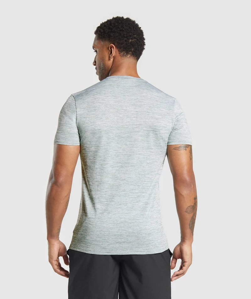 Gymshark Arrival Marl T-Shirt - Celeste Blue/White Marl