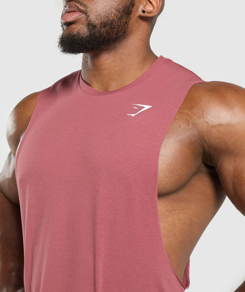 Gymshark Critical Drop Arm Tank - Washed Berry Pink