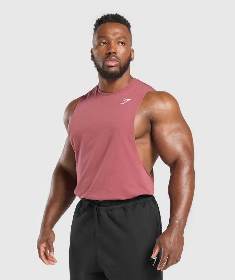 Gymshark Critical Drop Arm Tank - Washed Berry Pink