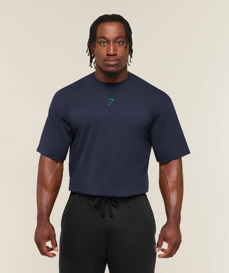 Gymshark Power T-Shirt - Heavy Blue/Track Green