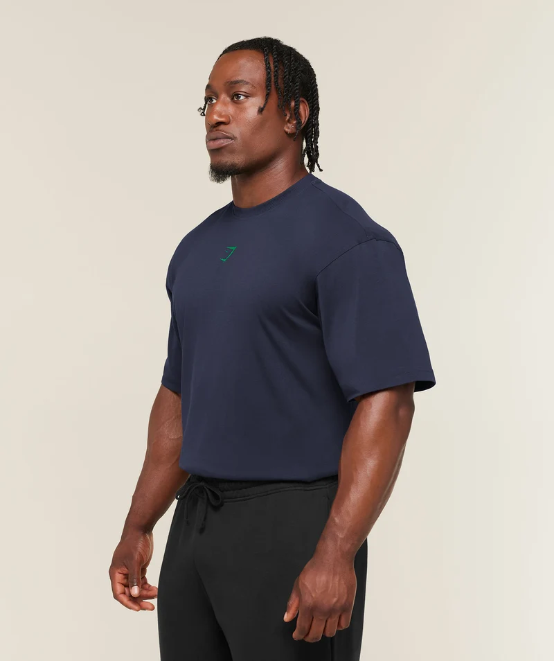 Gymshark Power T-Shirt - Heavy Blue/Track Green