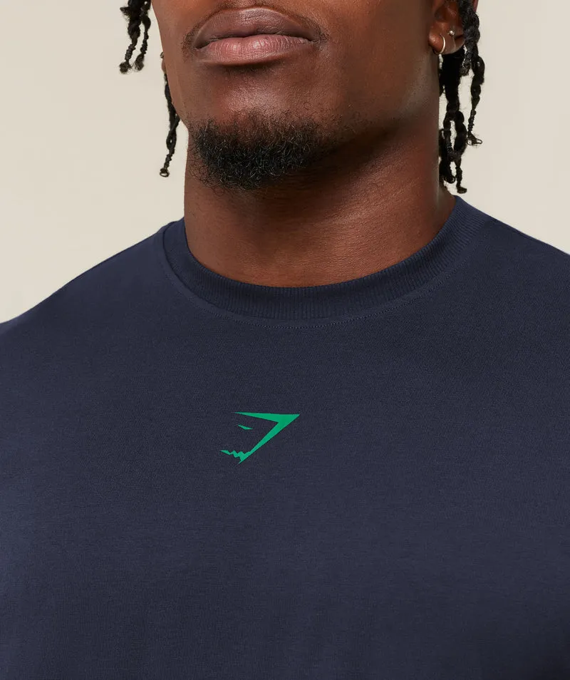 Gymshark Power T-Shirt - Heavy Blue/Track Green