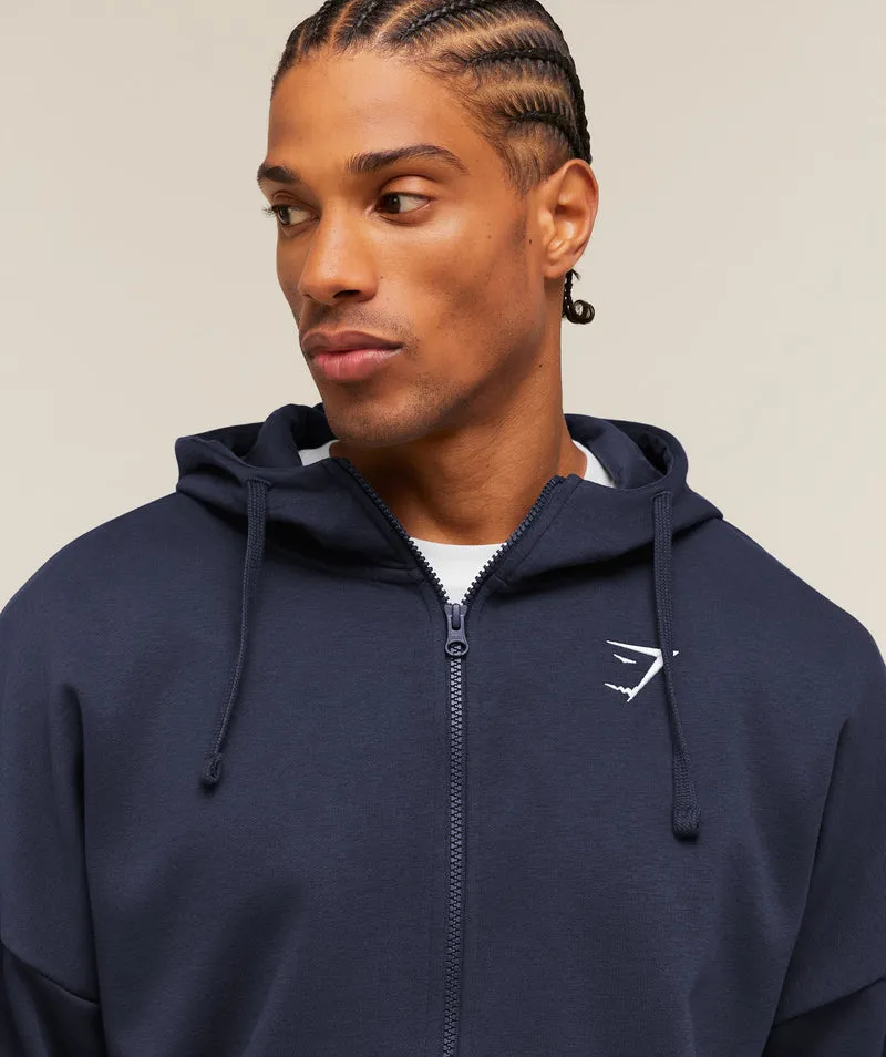 Gymshark Essential Oversized Zip Up Hoodie - Heavy Blue