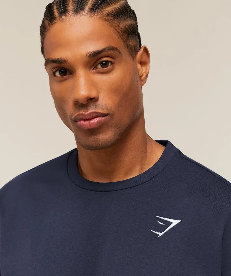 Gymshark Crest Oversized T-Shirt - Heavy Blue
