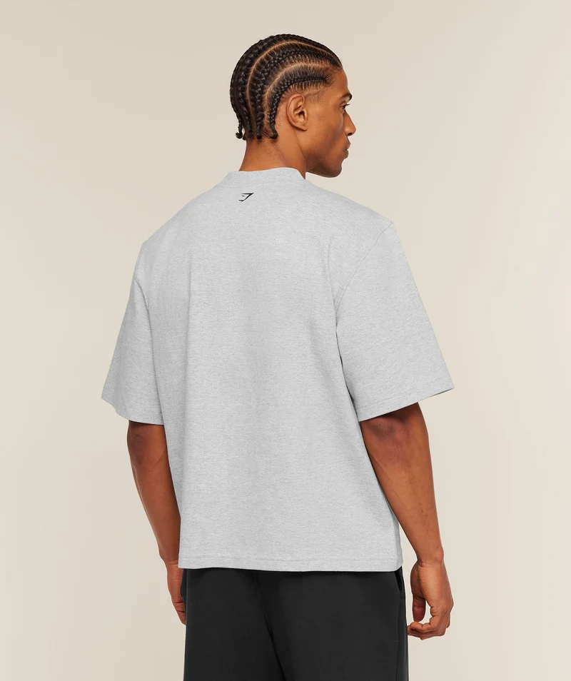 Gymshark Ath-State Graphic T-Shirt - Light Grey Core Marl