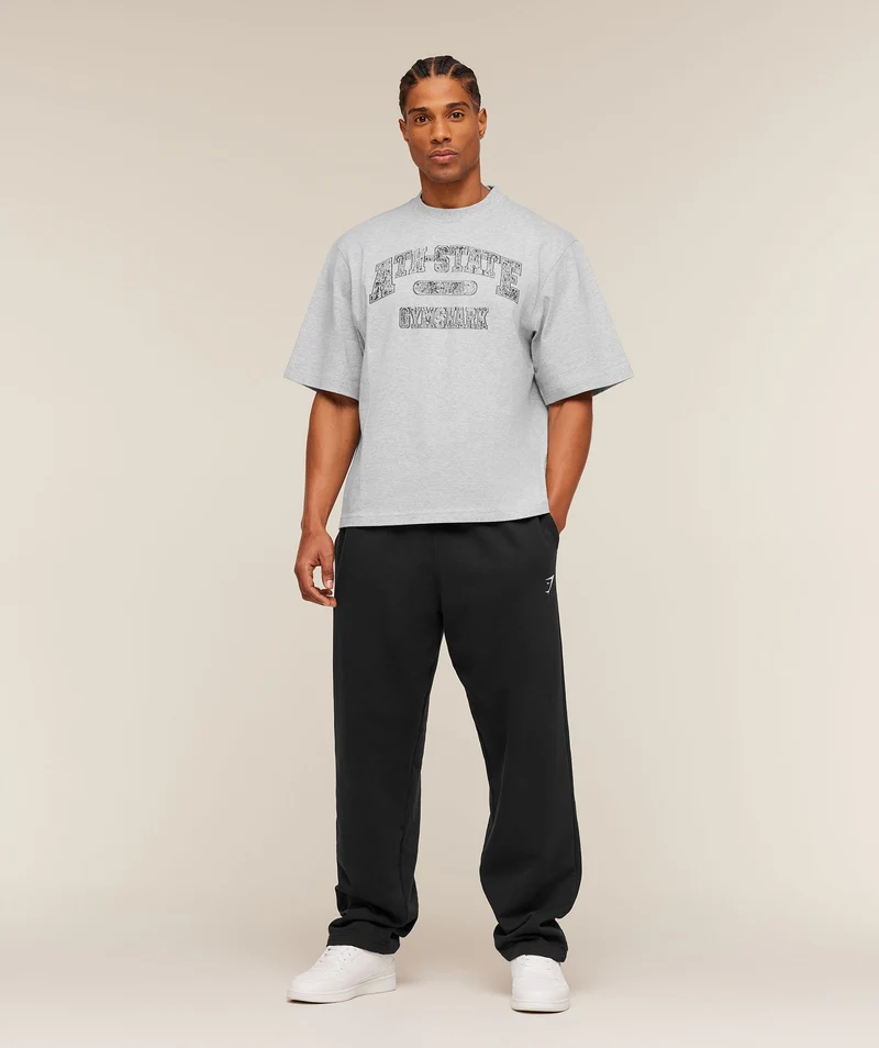 Gymshark Ath-State Graphic T-Shirt - Light Grey Core Marl