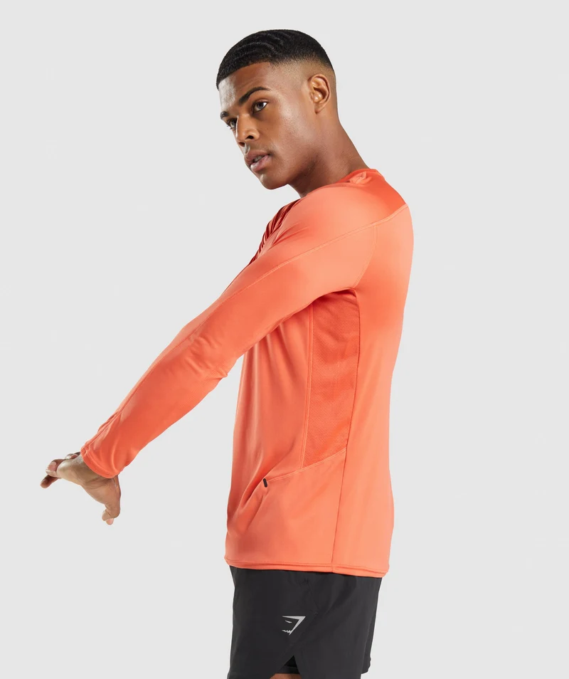 Gymshark Speed Long Sleeve T-Shirt - Papaya Orange