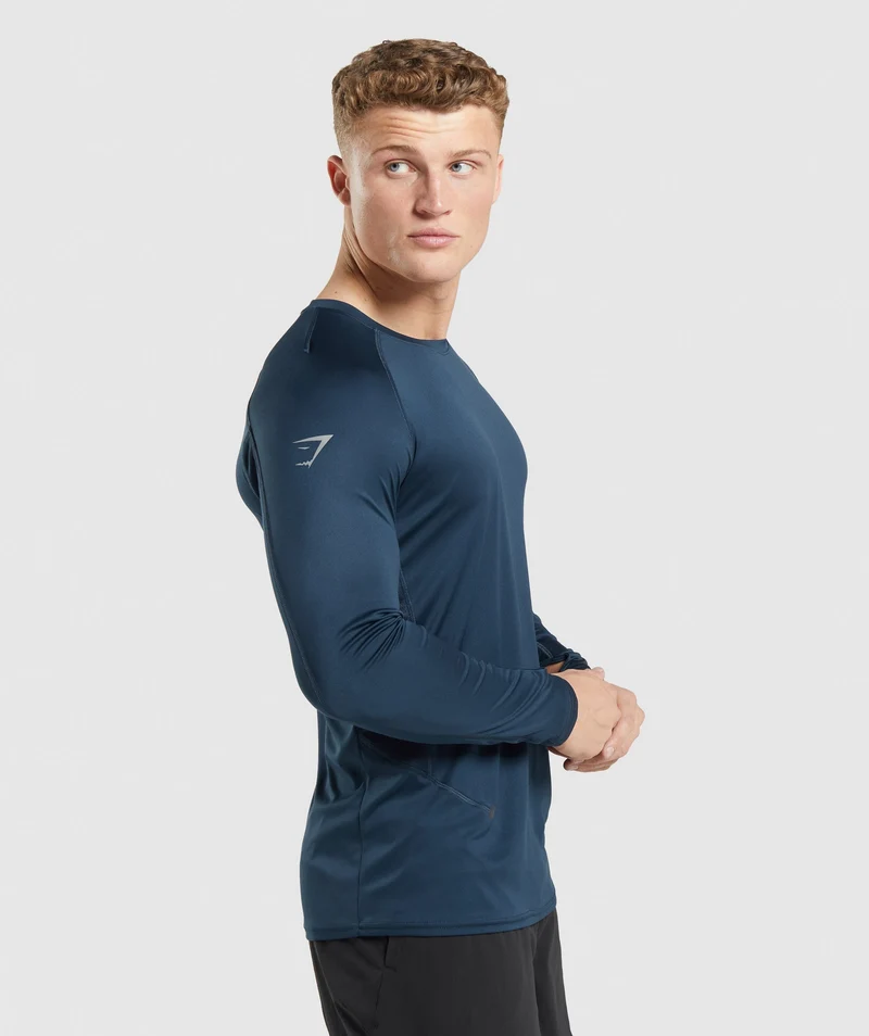 Gymshark Speed Long Sleeve T-Shirt - Navy