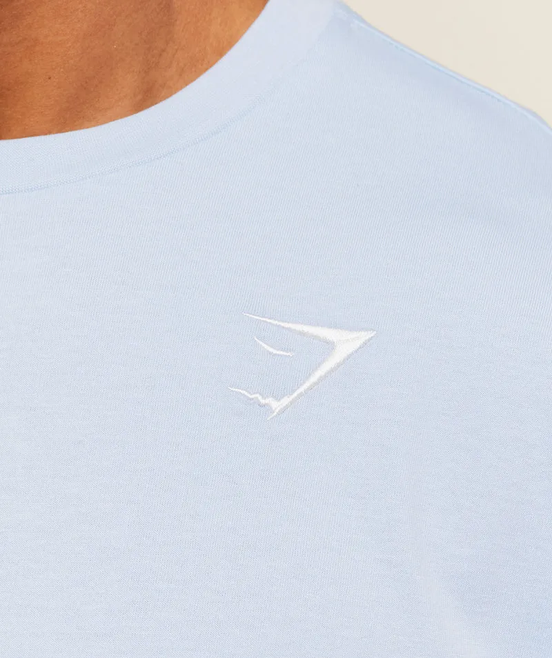 Gymshark Crest Oversized T-Shirt - Chilled Blue
