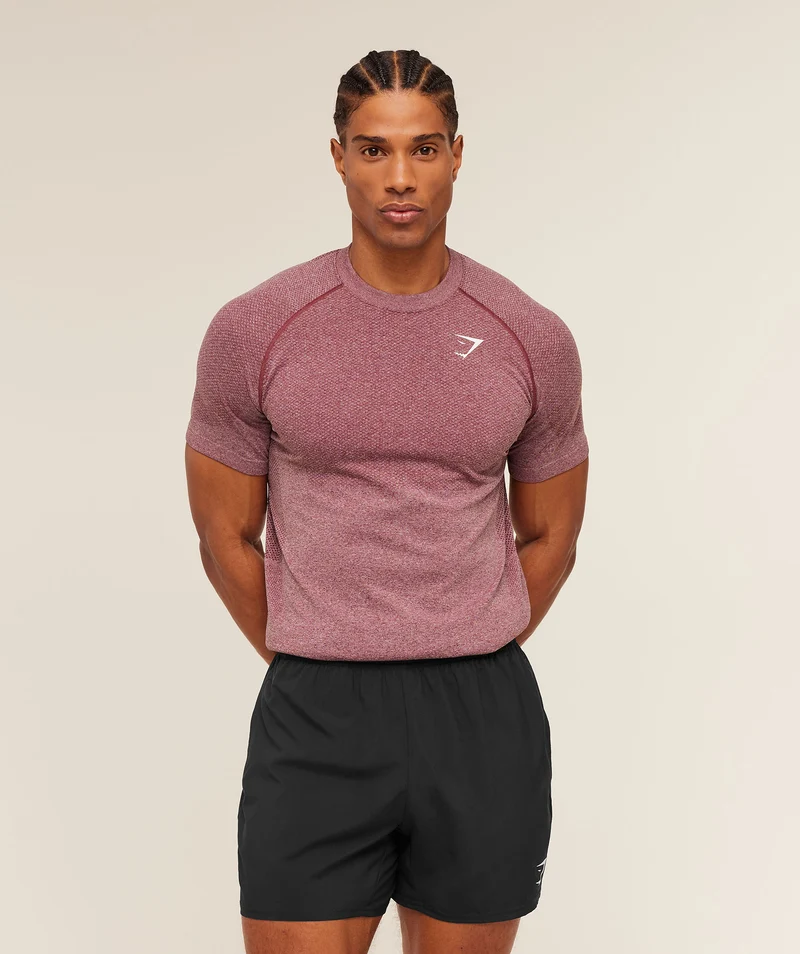 Gymshark Vital Seamless T-Shirt - White/Port