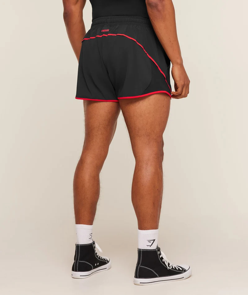 Gymshark Accent Conditioning Shorts - Black/Conditioning Red