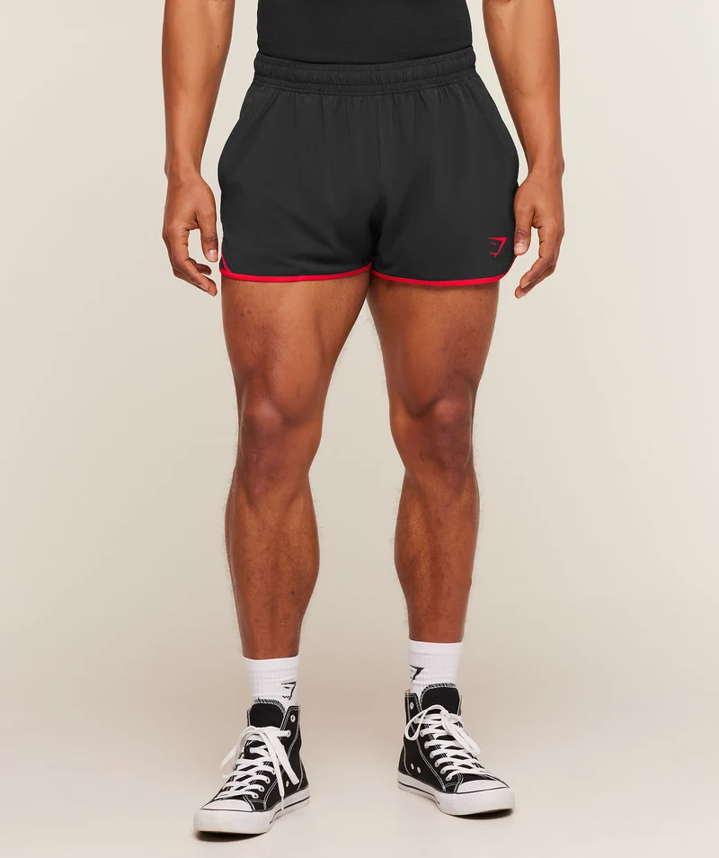 Gymshark Accent Conditioning Shorts - Black/Conditioning Red