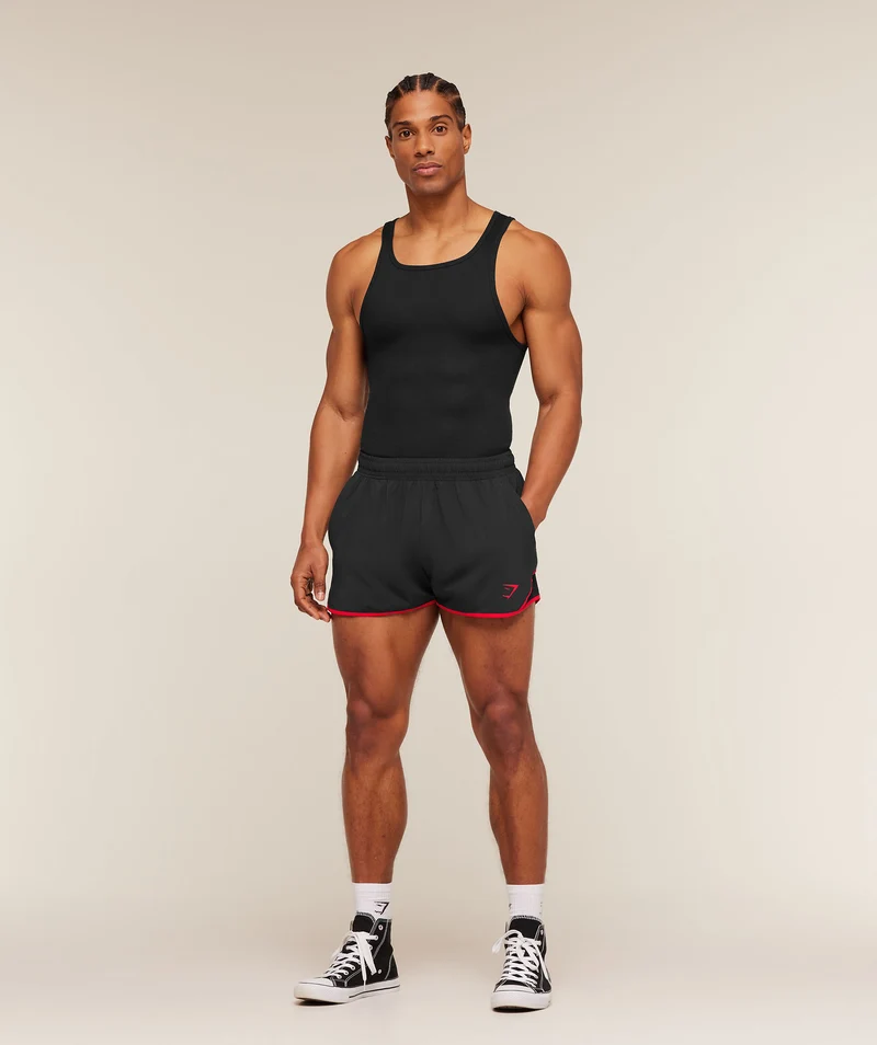 Gymshark Accent Conditioning Shorts - Black/Conditioning Red