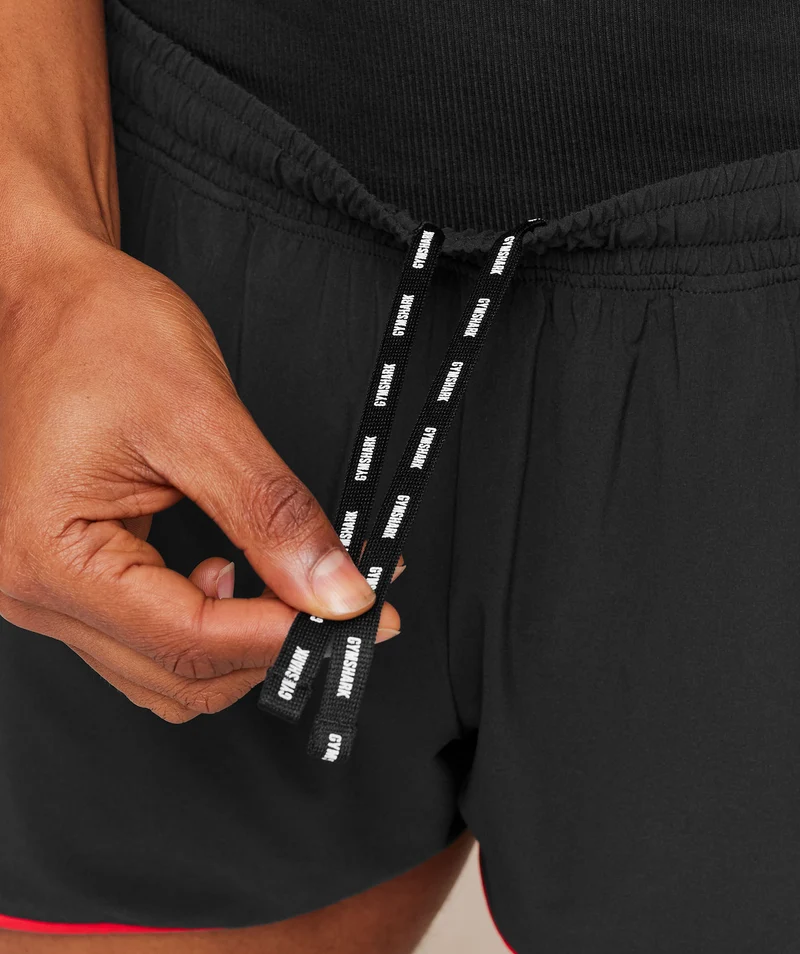 Gymshark Accent Conditioning Shorts - Black/Conditioning Red