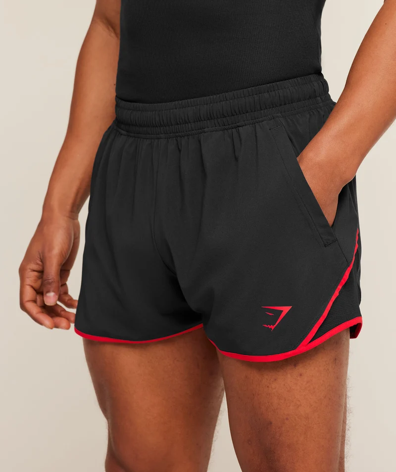 Gymshark Accent Conditioning Shorts - Black/Conditioning Red