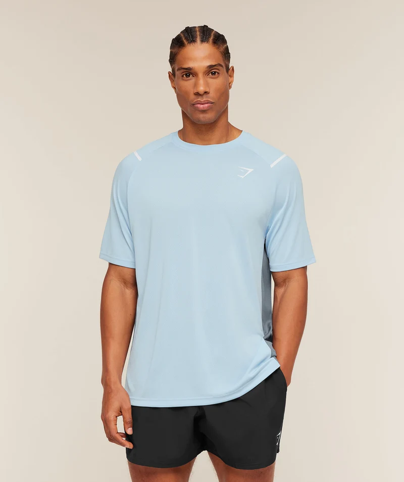 Gymshark Arrival Contrast T-Shirt - Chilled Blue/Iron Blue