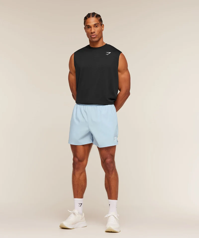 Gymshark Arrival Contrast Shorts - Chilled Blue/White