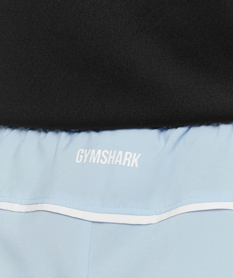 Gymshark Arrival Contrast Shorts - Chilled Blue/White