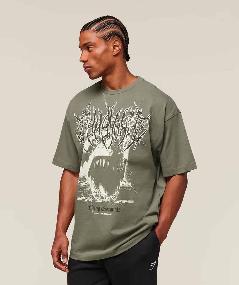 Gymshark Carlos x Rest Day Essential T-Shirt - Base Green