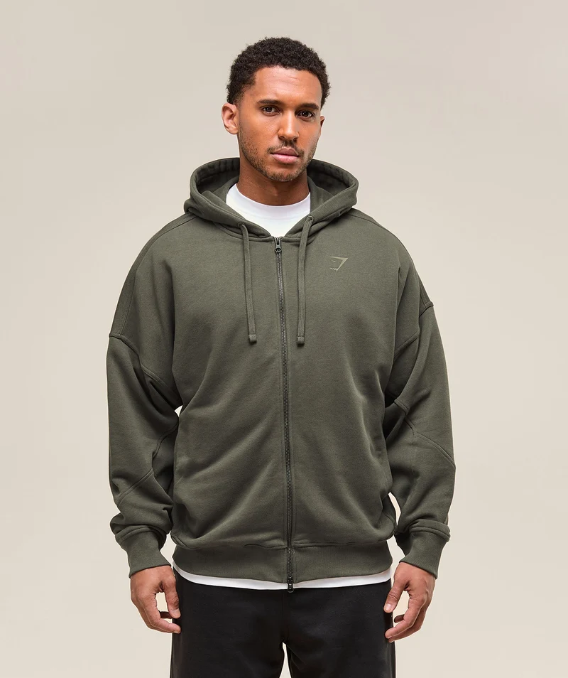 Gymshark Power Zip Up Hoodie - Strength Green