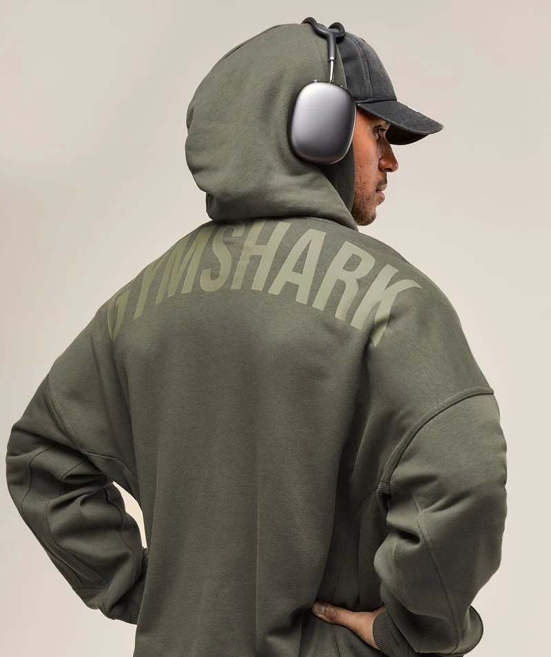 Gymshark Power Zip Up Hoodie - Strength Green