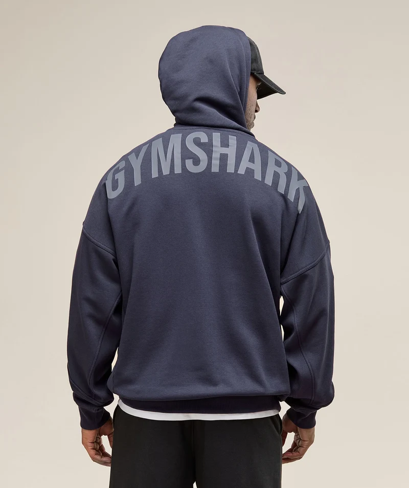Gymshark Power Zip Up Hoodie - Heavy Blue