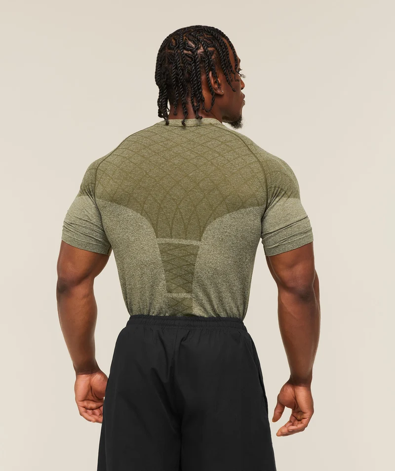 Gymshark Devant Seamless T-Shirt - Canvas Green