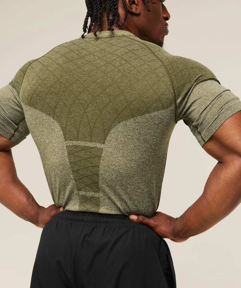 Gymshark Devant Seamless T-Shirt - Canvas Green